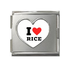 I Love Rice Mega Link Heart Italian Charm (18mm) by ilovewhateva