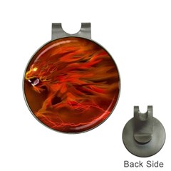 Fire Lion Flames Light Mystical Dangerous Wild Hat Clips With Golf Markers by Mog4mog4