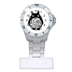 My Neighbor Totoro Black And White Plastic Nurses Watch by Mog4mog4