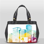 Silhouette Cityscape Building Icon Color City Oversize Office Handbag (2 Sides) Front