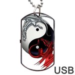 Yin And Yang Chinese Dragon Dog Tag USB Flash (Two Sides) Front