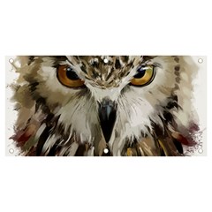 Vector Hand Painted Owl Banner And Sign 4  X 2  by Mog4mog4