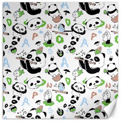 Giant Panda Bear Pattern Canvas 16  X 16  by Bakwanart