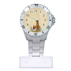 Tiger Sitting Beside Boy Painting Parody Cartoon Plastic Nurses Watch by Bakwanart