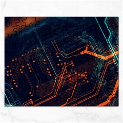 Abstract Colorful Circuit Rectangular Jigsaw Puzzl by Bakwanart