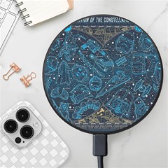 Position Of The Constellations Illustration Star Blue Wireless Fast Charger(black) by Bakwanart