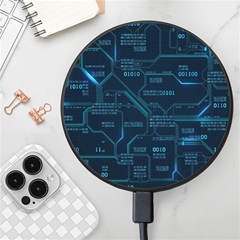 Technology Computer Circuit Boards Electricity Cpu Binary Wireless Fast Charger(black) by Bakwanart