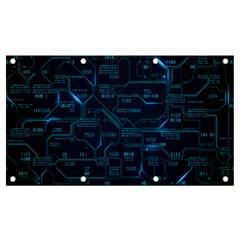 Technology Computer Circuit Boards Electricity Cpu Binary Banner And Sign 7  X 4  by Bakwanart