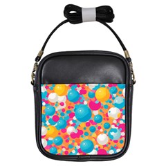 Circles Art Seamless Repeat Bright Colors Colorful Girls Sling Bag by 99art