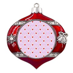 Easter Easter Bunny Hearts Seamless Tile Cute Metal Snowflake And Bell Red Ornament by 99art