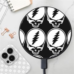 Black And White Deadhead Grateful Dead Steal Your Face Pattern Wireless Fast Charger(black) by 99art