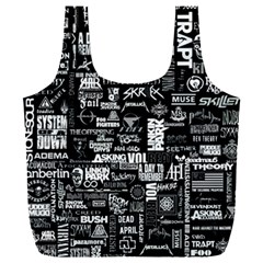 Music Pattern Black White Full Print Recycle Bag (xxxl) by 99art