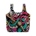 Doodle Colorful Music Doodles Full Print Recycle Bag (M) Front