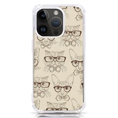 Seamless Pattern Hand Drawn-cats-with Hipster Accessories Iphone 14 Pro Tpu Uv Print Case by Vaneshart