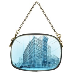 Architecture Blue Drawing Engineering City Modern Building Exterior Chain Purse (two Sides) by 99art