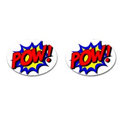 Pow Comic Comic Book Fight Cufflinks (oval) by 99art