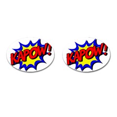 Kapow-comic-comic-book-fight Cufflinks (oval) by 99art