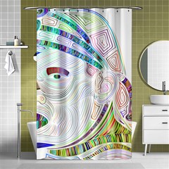 Maasai-man-people-abstract Shower Curtain 48  X 72  (small)  by 99art