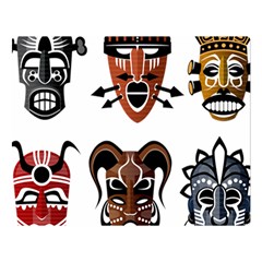 Tribal-masks-african-culture-set Premium Plush Fleece Blanket (large) by 99art