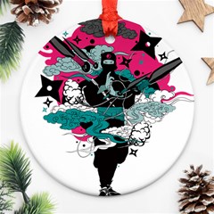 Japan Ninja-japanese-samurai-color- Ornament (round) by 99art