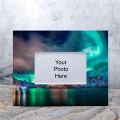 Amazing Aurora Borealis Colors White Tabletop Photo Frame 4 x6  by B30l