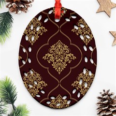 Vector Gold Ornament Pattern Seamless Damask Ornament (oval Filigree)