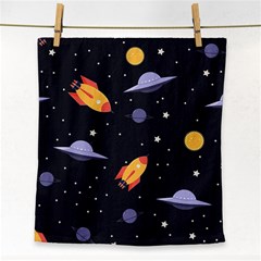 Cosmos Rockets Spaceships Ufos Face Towel by Cowasu