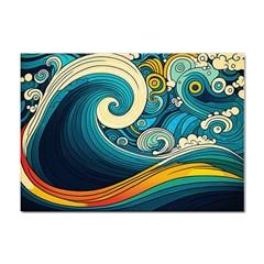 Waves Wave Ocean Sea Abstract Whimsical Abstract Art Sticker A4 (100 Pack) by Cowasu