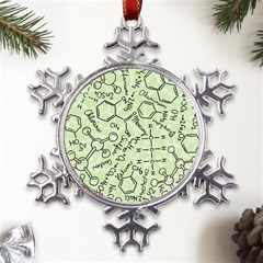 Multicolored Chemical Bond Illustration Chemistry Formula Science Metal Large Snowflake Ornament by Cowasu