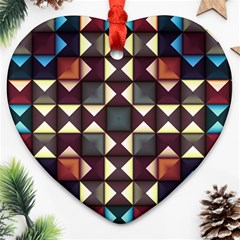 Symmetry Geometric Pattern Texture Heart Ornament (two Sides) by Bangk1t