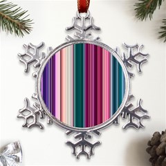 Vertical Line Color Lines Texture Metal Large Snowflake Ornament by Bangk1t