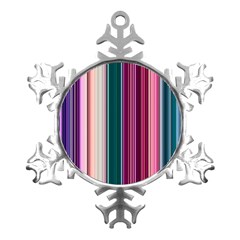 Vertical Line Color Lines Texture Metal Small Snowflake Ornament by Bangk1t