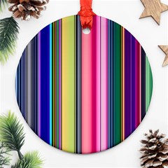 Pastel Colors Striped Pattern Ornament (round) by Bangk1t