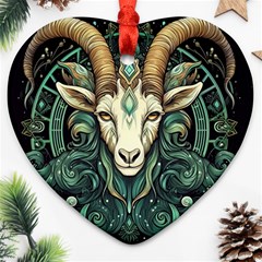 Capricorn Star Sign Heart Ornament (two Sides) by Bangk1t