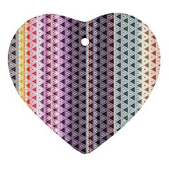 Triangle Stripes Texture Pattern Ornament (heart) by Bangk1t