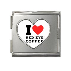 I Love Red Eye Coffee Mega Link Heart Italian Charm (18mm) by ilovewhateva