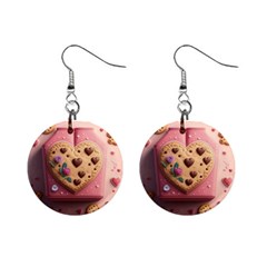 Cookies Valentine Heart Holiday Gift Love Mini Button Earrings by Ndabl3x