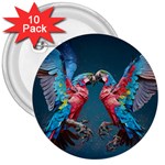 Birds Parrots Love Ornithology Species Fauna 3  Buttons (10 pack)  Front