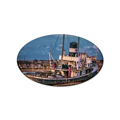 End Of The World: Nautical Memories At Ushuaia Port, Argentina Sticker Oval (10 Pack) by dflcprintsclothing