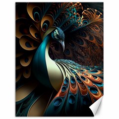 Peacock Bird Feathers Plumage Colorful Texture Abstract Canvas 12  X 16  by Wav3s