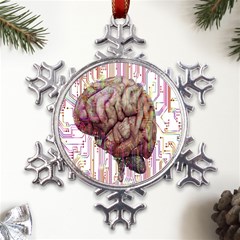 Brain Think Neurons Circuit Metal Large Snowflake Ornament by Wav3s