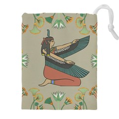 Egyptian Woman Wing Drawstring Pouch (4xl) by Wav3s