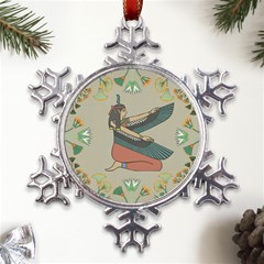 Egyptian Woman Wing Metal Large Snowflake Ornament by Wav3s