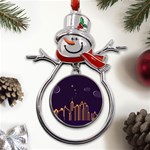 Skyscraper-town-urban-towers Metal Snowman Ornament Front