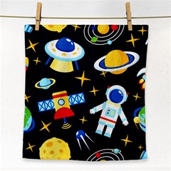 Space Seamless Pattern Face Towel by Wav3s