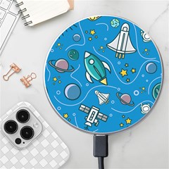 About-space-seamless-pattern Wireless Fast Charger(white) by Wav3s