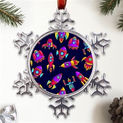 Space-patterns Metal Large Snowflake Ornament by Wav3s