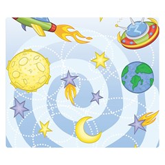 Science Fiction Outer Space Two Sides Premium Plush Fleece Blanket (small) by Ndabl3x