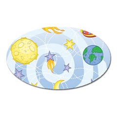 Science Fiction Outer Space Oval Magnet by Ndabl3x