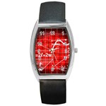 Geometry Mathematics Cube Barrel Style Metal Watch Front